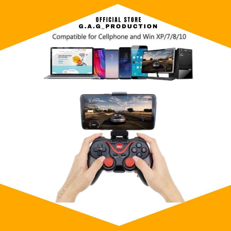 Gamepad X3 bluetooth smartphone joystick PC holder wireless