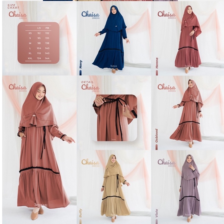 GAMIS CANTIK BUSUI CHAISA DRESS ORIGINAL BY SHIERAKI INDONESIA (GAMIS SAJA)