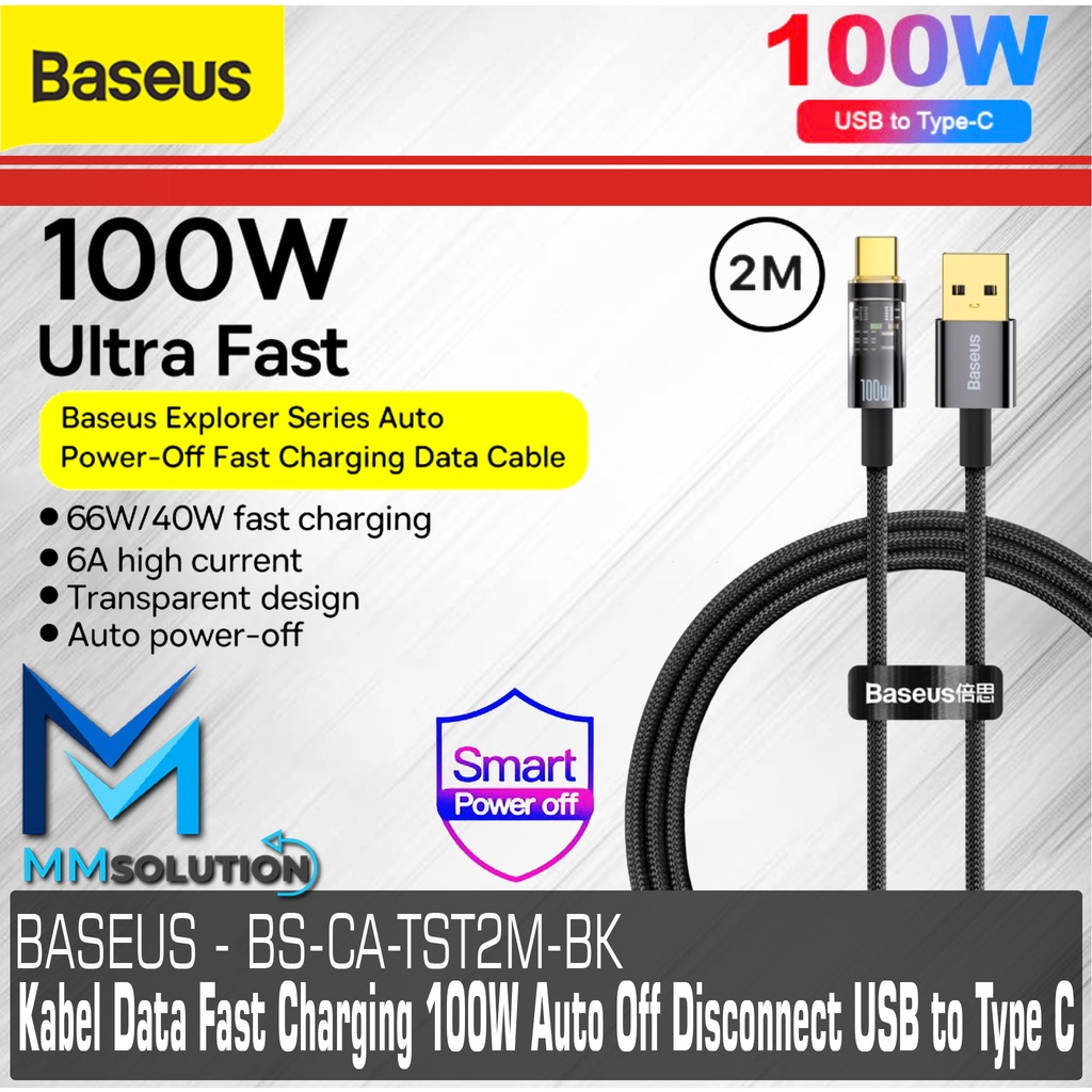 BASEUS Kabel Data Fast Charging 100W Auto OFF Disconnect USB to Type C