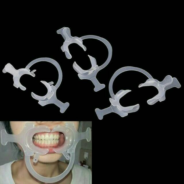 C retraktor lip cheek retractor / pembuka mulut / mouth gag gate opener with handle photography