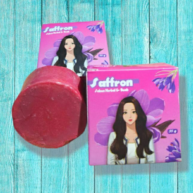 Sabun Saffron BPOM Pemutih Wajah Alami Ampuh Atasi Jerawat Original Safron Soap Murah Sabun Herbal Sabun Buah 35gr