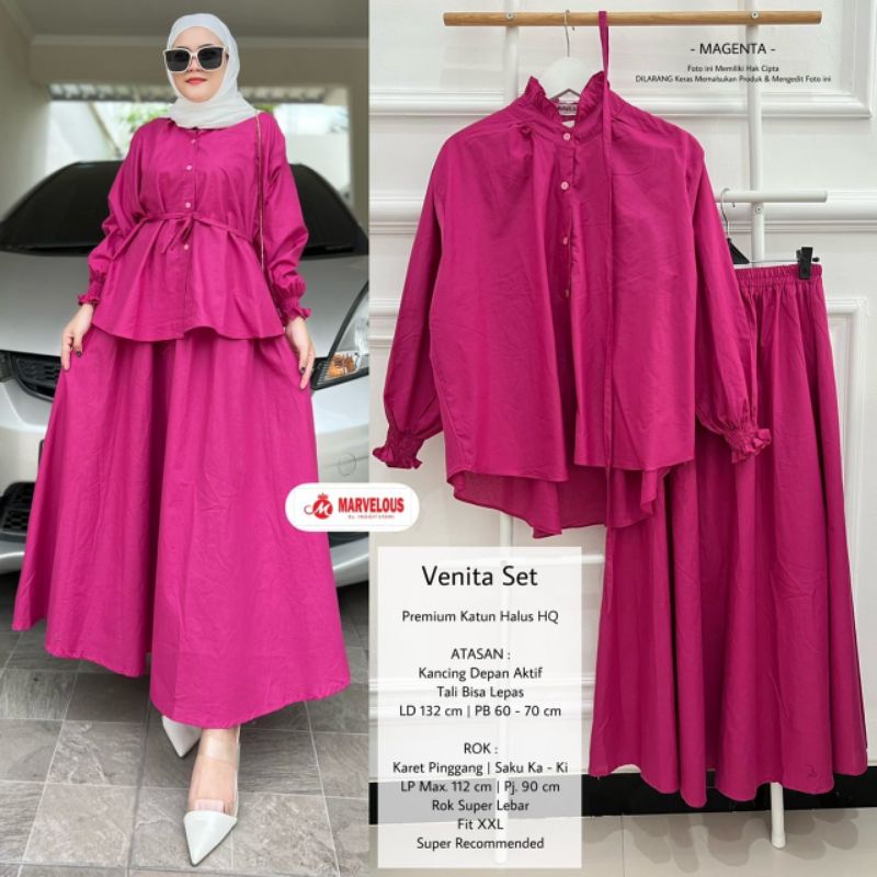 VENITA SET BY MARVELOUS / SET MUSLIMAH / Setelan wanita katun premium