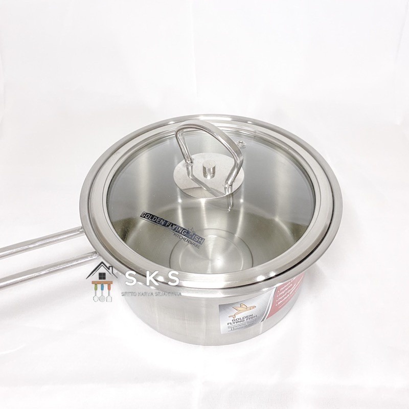 Sauce Pan Stainless 0,75mm 16 cm SPC0616 Golden Flying Fish Panci Susu