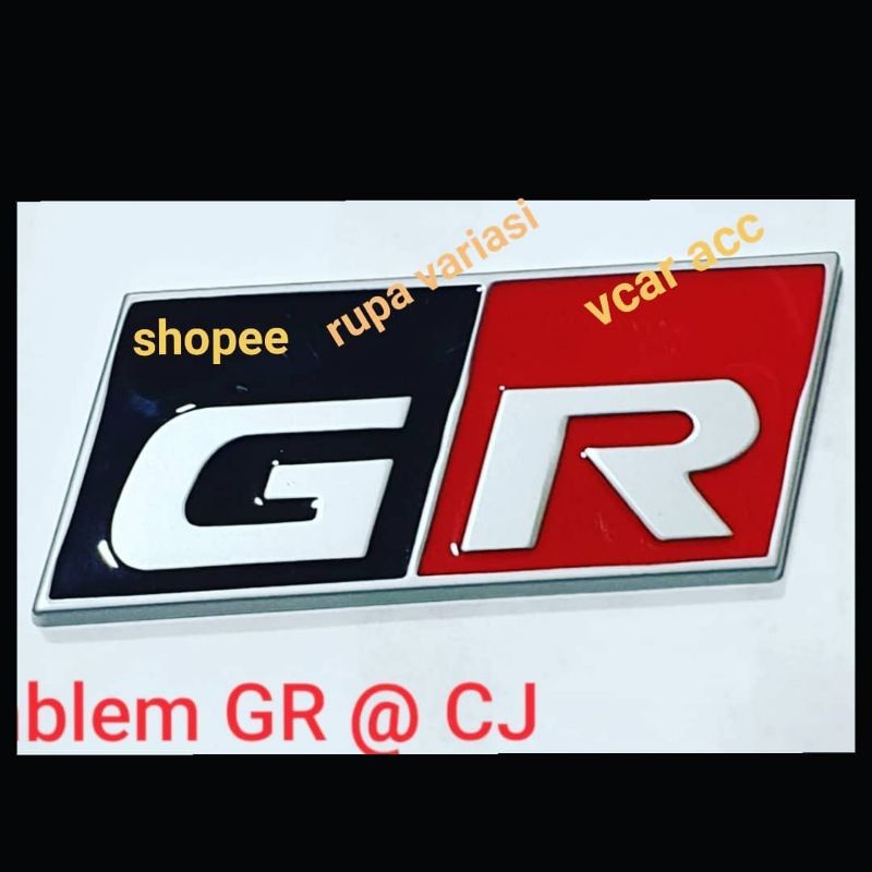 emblem stiker mobil logo GR sport plat keras