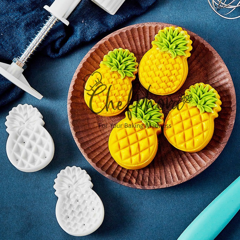 Cetakan Nastar Taiwan Nanas 3D Plunger 50gr Nenas Mooncake Kue Bulan