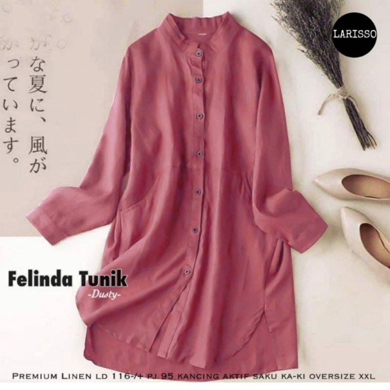 Felinda tunik katun linen jumbo LD 115