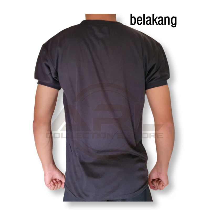 kaos pendek polos hitam - kaos daleman polri - tni - scurity - kaos t-shirt kerah pendek polos