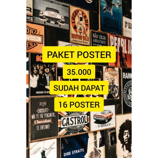 (16 pcs )Poster dinding Aesthetic vintage retro A5