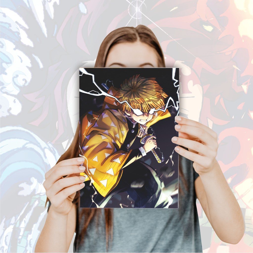 Poster Anime Kimetsu no Yaiba Demon Slayer Nezuko Tanjiro Zenitsu Giyuu Tomioka Inosuke - Size A4+-2