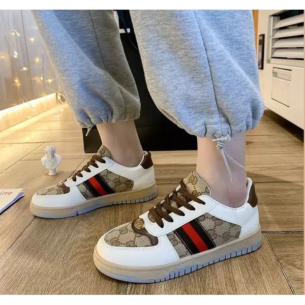 [✅BISA COD] GD STRIPE CANVAS SNEAKERS 0555 (REAL PICTURE)