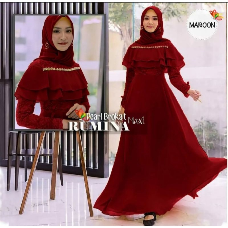 Gamis Ruminah / Ukuran M~L~XL / Gamis Barukat Kondangan / Gamis Persta Terbaru / Long Dress Persta / Baju Wanita Muslim / Baju Kondangan Mewah / Gamis Termurah / Gamis Maxi / Atasan tunik terbaru / gamis Syar'i / Gamis Dres Murah-4