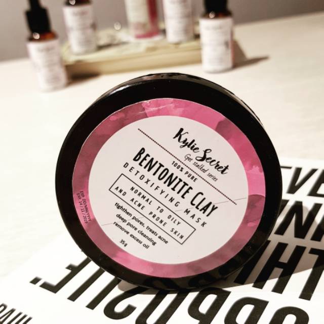 Paket Promo Pure Oil + Bentonite for Acne Jerawat - Rose Water Almond Grapeseed Avocado KylieSecret