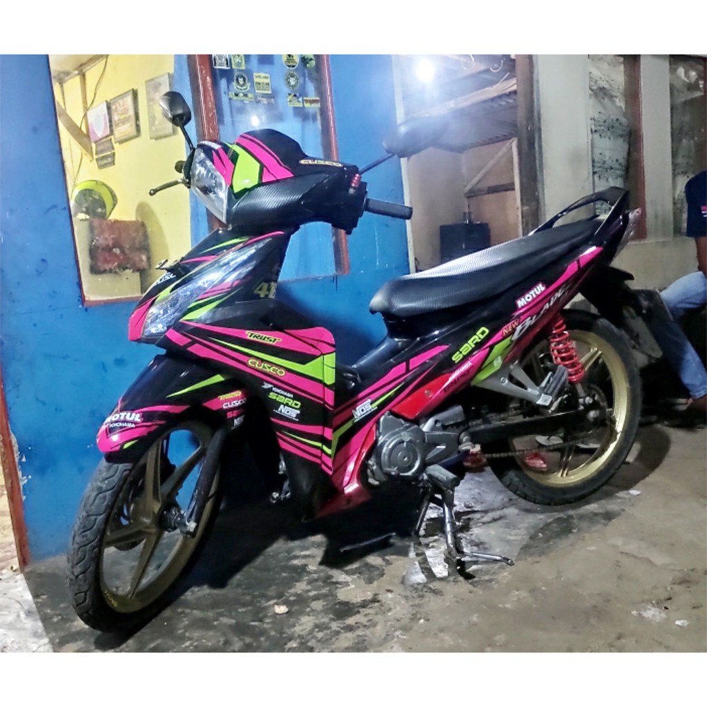 Jual Sticker Motor Full Body Honda Blade New 110 Decal Honda New Blade 125 Motif Racing Indonesia Shopee Indonesia