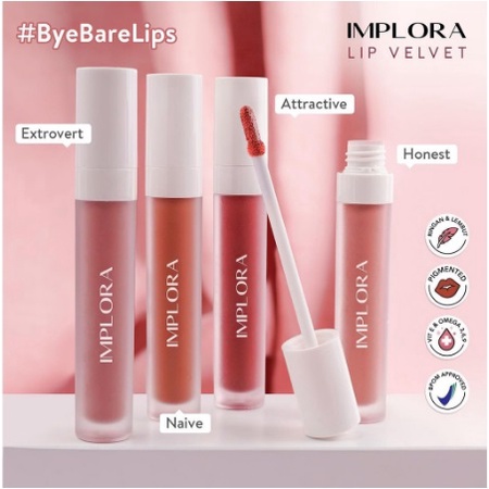 ✨SHASYA✨ IMPLORA Lip Velvet 4,6 gram | Lip Cream Matte | Lipstik | Lipvelvet BPOM Kosmetik Bibir