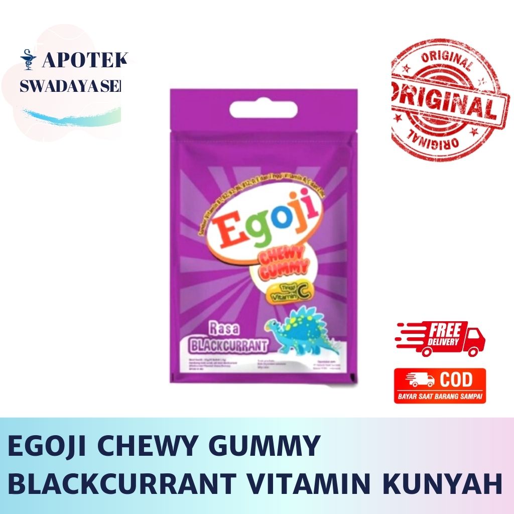 EGOJI CHEWY GUMMY - Permen Kunyah Vitamin Nutrisi Anak Rasa Blackcurrant Sachet Isi 10