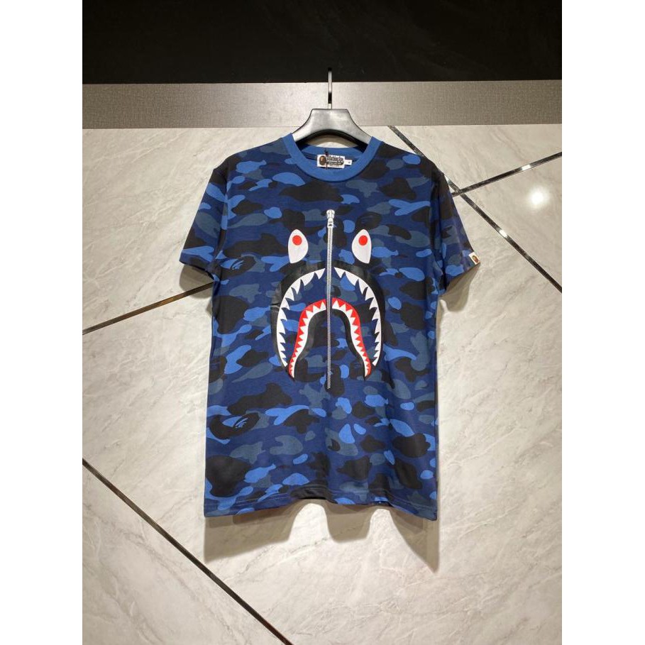 Favorit] Kaos Bape Shark Blue Army