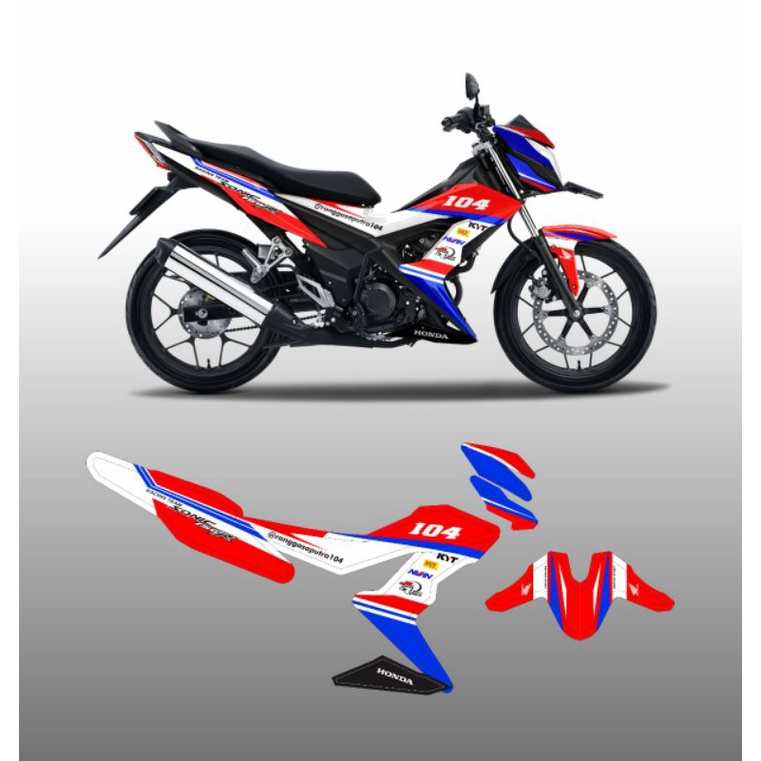 Decal Custom Honda Sonic 150R Full body Sticker Variasi Honda sonic
