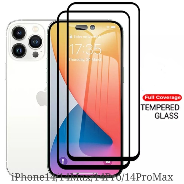 Tempered Glass FULL LEM iPhone 14 / 14 Max / 14 Pro / 14 Pro Max 9D 21D Full Layar