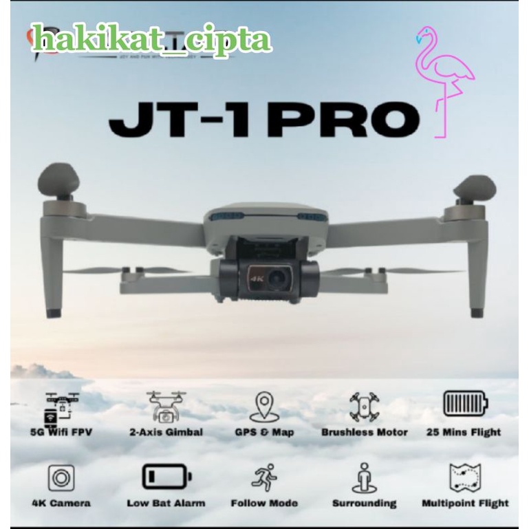 POLLTAR JT-1 PR0 DRONE GPS 2-Axis 4K cmera