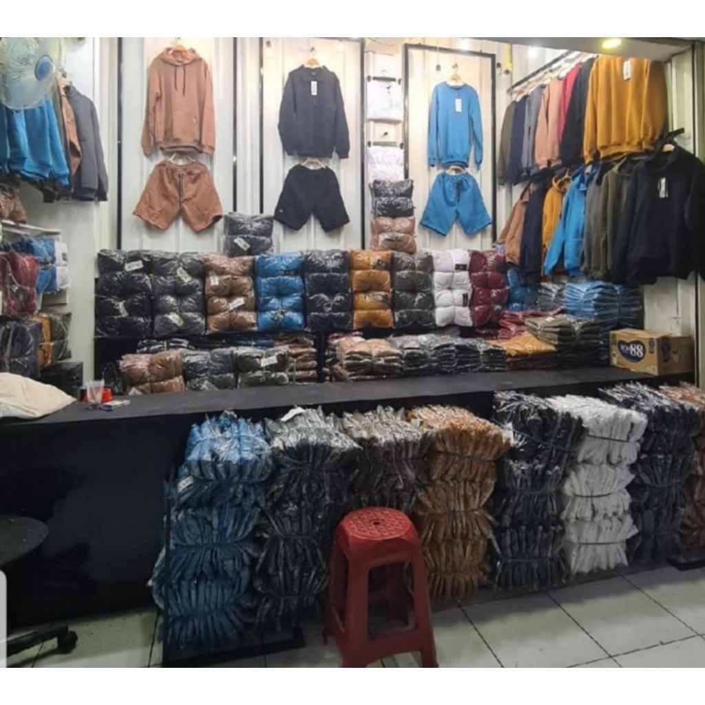 Sweater Pria Polosan Original Distro Bandung Jaket Cowok Cwek Terbaru Switer Pria Wanita Oversize ABU MUDA