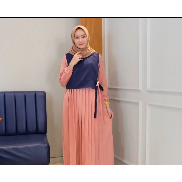 Gamis Amanda Dusty navy/fashion muslim /promo