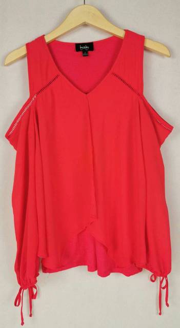 coral cold shoulder blouse