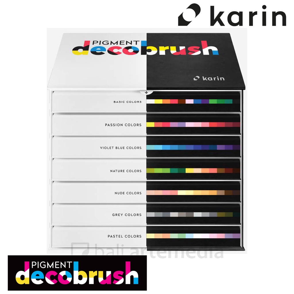 Karin PIGMENT Decobrush MASTER Set 84 pcs (Basic, Passion, Violet- Blue, Nature, Nude, Grey, Pastel)