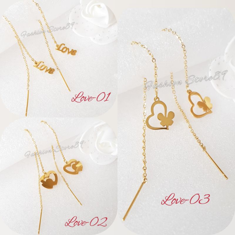 Anting Jurai Panjang Titanium Anting gold Titanium All Varian Anting Bestseller impor Titanium gold ANTIKARAT