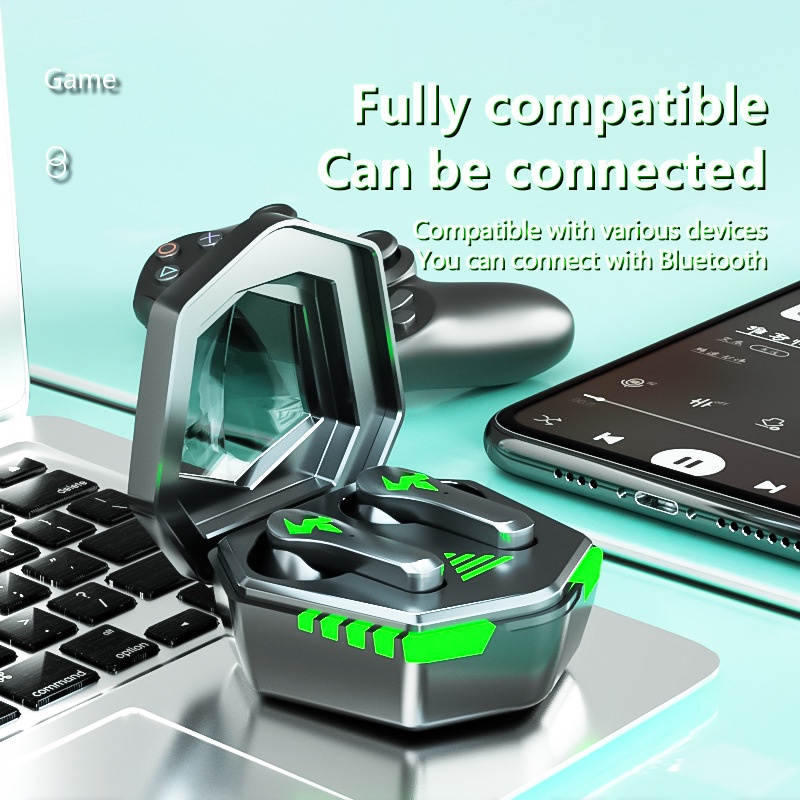 N35 TWS Gaming Bluetooth Earphone with Mic Tidak Ada Penundaan Headset Gaming Headset Bluetooth Gaming Earphone Bluetooth 9D Stereo Henset Bloetooth Pengurangan Kebisingan Cerdas Hedset Bloetooth