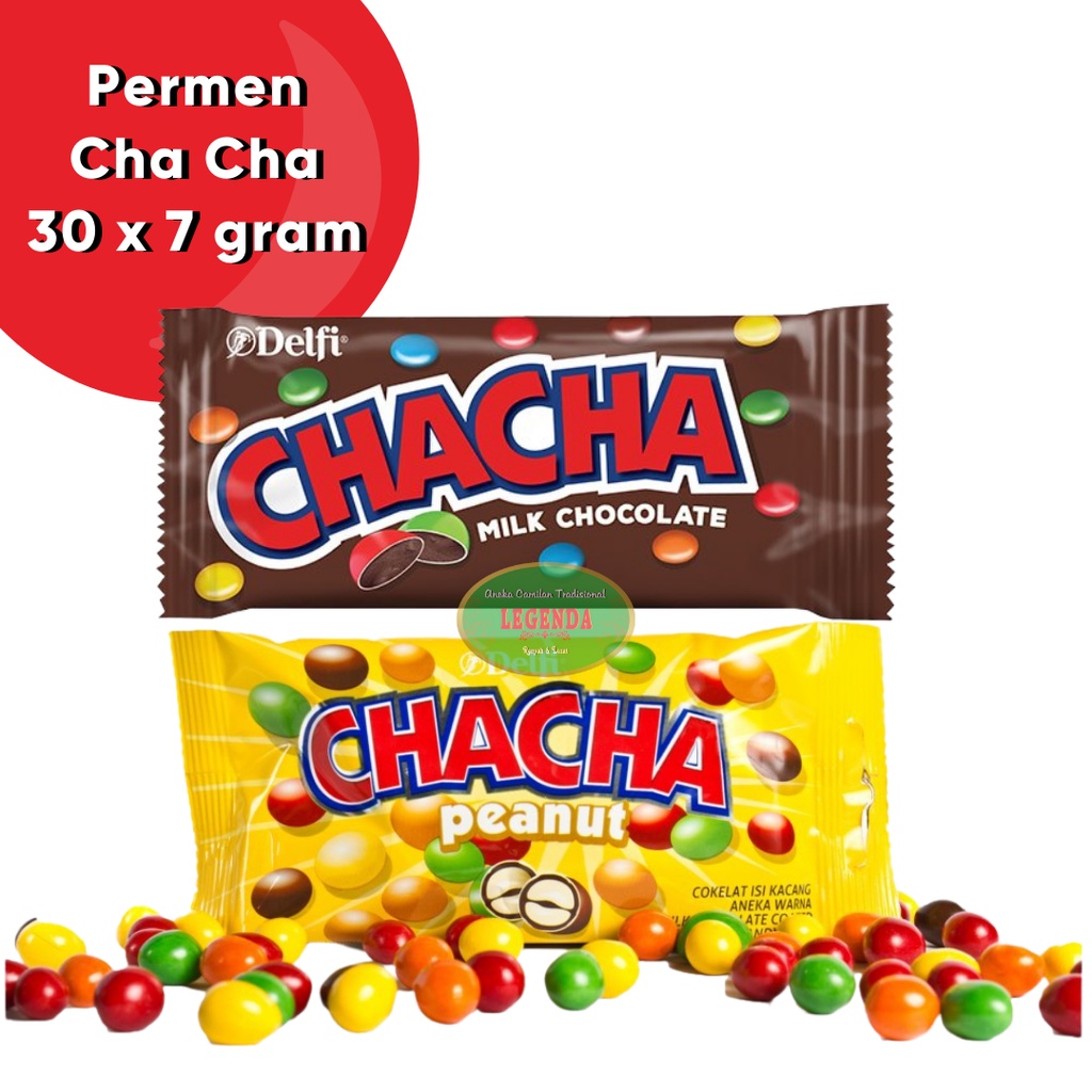 

Cha Cha 7 gram (1 renceng isi 30pcs) coklat kacang peanut chocolate m&m