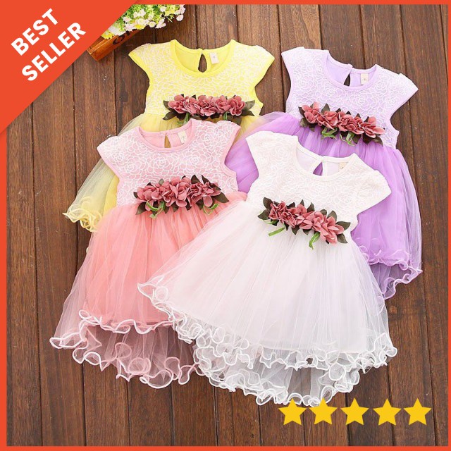 [0-5Th] DRESS TUTU DRESS PESTA ANAK IMPORT PRINCESS SNOW WHITE PREMIUM FLOWER SLEEVELESS DRESS TUTU ANAK LENGAN PUFF / GAUN PENGANTIN ANAK IMPORT / DRESS BRIDESMAID ANAK IMPORT PREMIUM