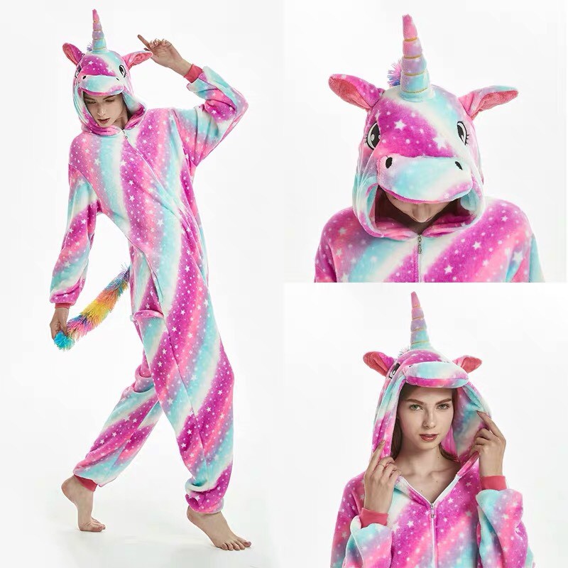 BAJU ONESIE UNICORN GALAXY PINK KOSTUM PARTY