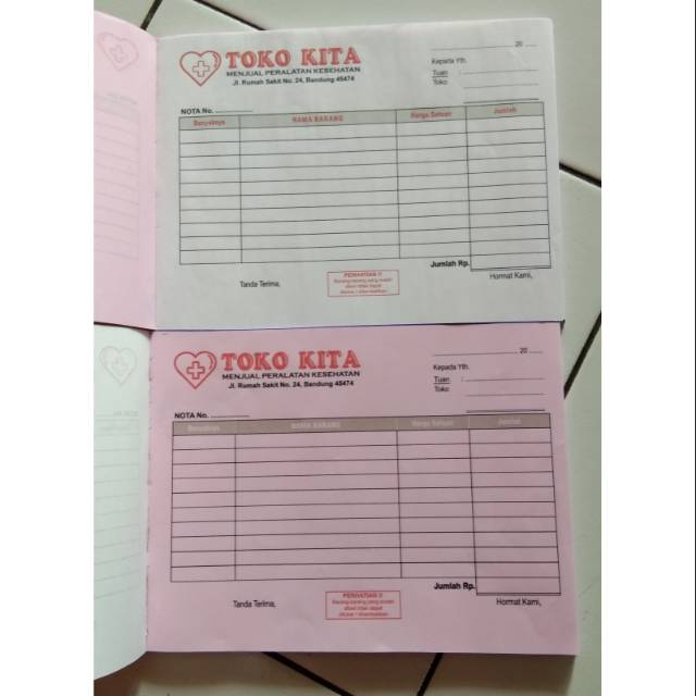 

Cetak Nota 2 warna 2 rangkap per-rim