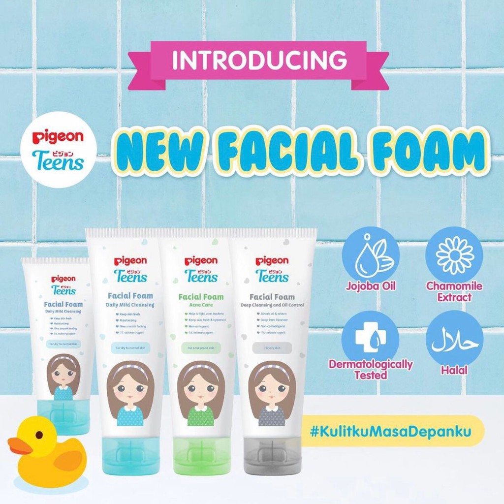 PIGEON Teens Facial Foam | Sabun Muka Pembersih Wajah Face Wash 40ml 100ml