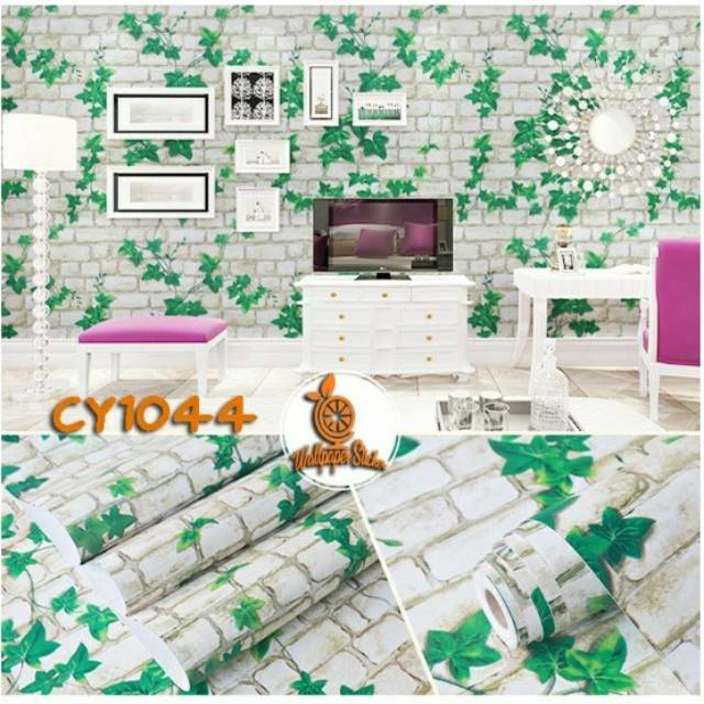 COD Wallpaper dinding Motif Bata Daun / Wallpaper Dinding murah