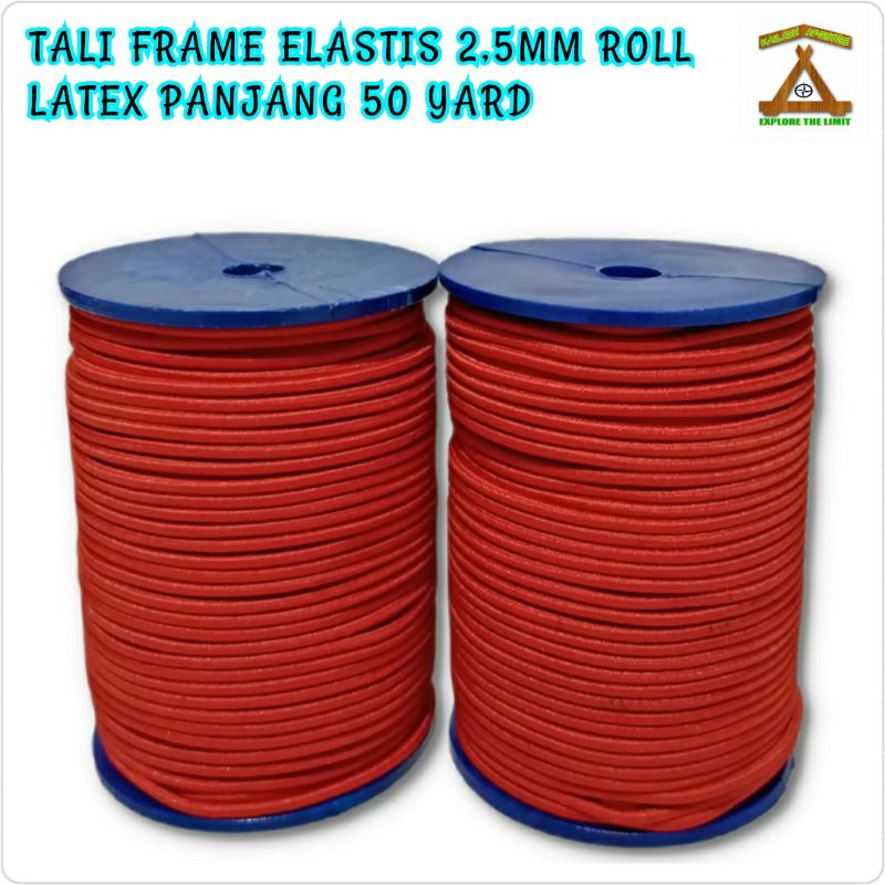 Tali Frame/Tali Elastis/Tali Karet 2,5mm Roll Panjang 50 Yard Bahan Latex