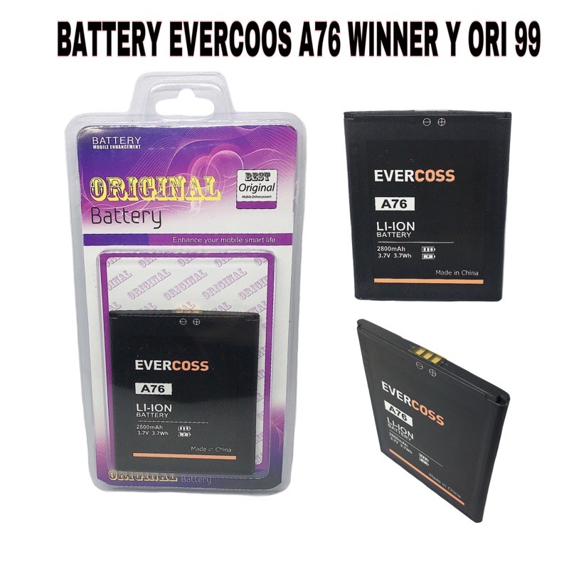 BATTERY BATERAI BATRE ORIGINAL 99% EVERCOSS A76