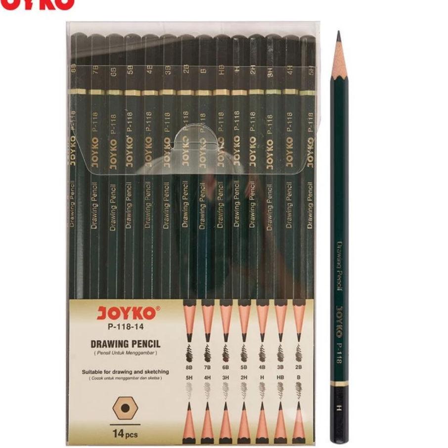 

8IP Drawing Sketch Pencil Joyko / Pensil gambar sketsa P-118-14 P 118 14 isi 14 pcs Joyko ← Big Sale