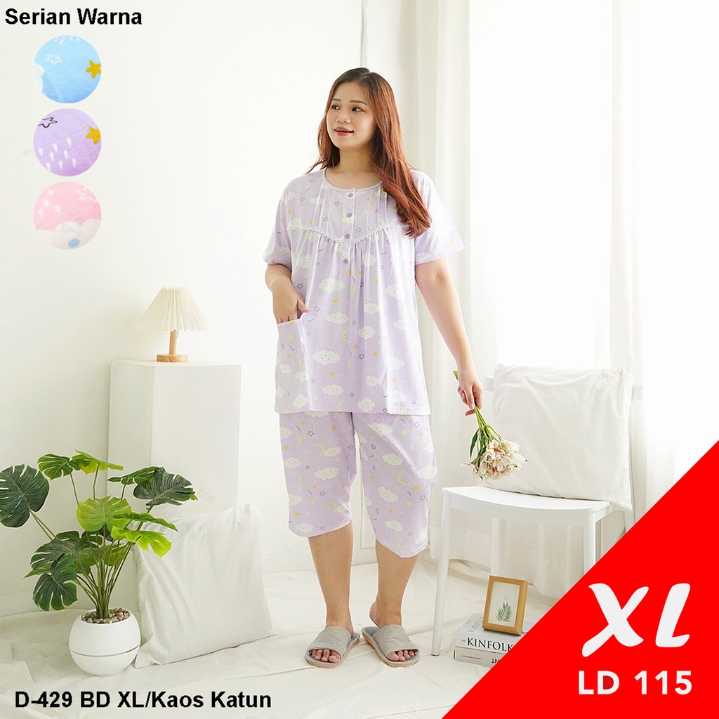 GREET NIGHT WEAR - Baju Tidur Kaos Katun Model : D-429 / BD XL