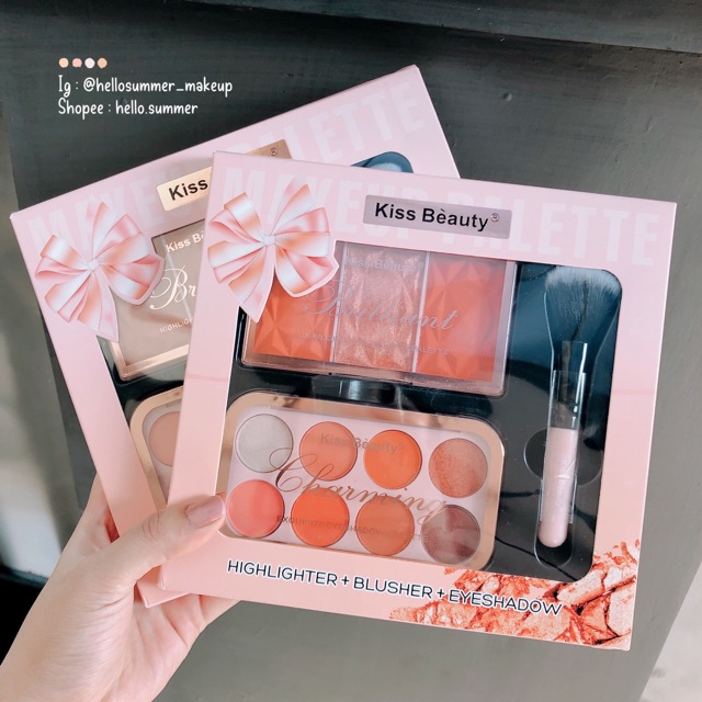 [ORI THAILAND] Kiss Beauty Charming Makeup Set Blush Highlighter