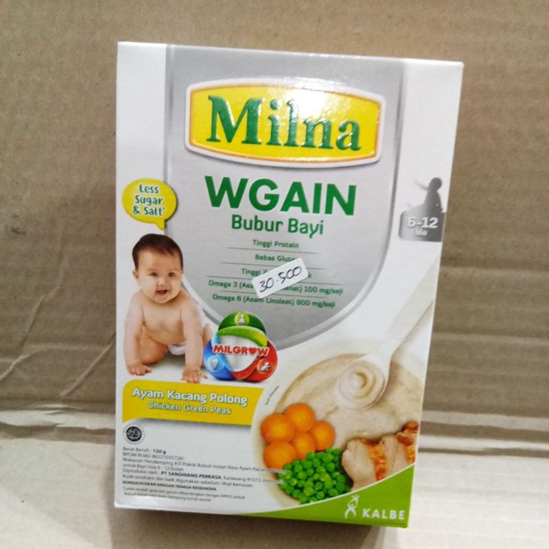 MILNA WGAIN BUBUR BAYI (6-12 BULAN) AYAM BAYAM,AYAM KACANG POLONG