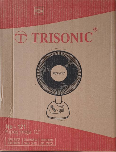 Kipas Angin Meja 12 inch / Desk Fan Lampu Tidur, Timer Trisonic T1212