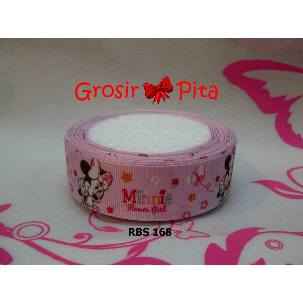 

(25 yard) Pita Grosgrain Motif Minnie Mouse RBS 168 | Toko Bahan Craft | Grosir Pita