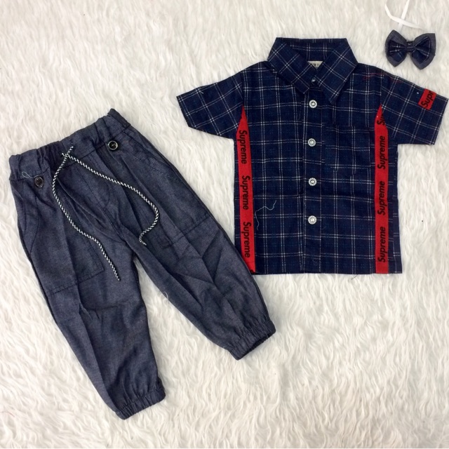 Setelan Kemeja Anak Supreme Roger