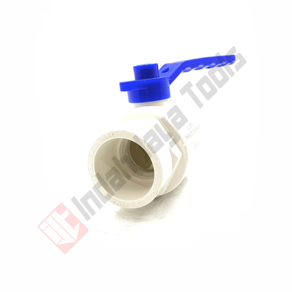 CPT NATIONAL Ball Valve PVC Plastik 1.5 Inch Quality Stop Kran 1 1/2