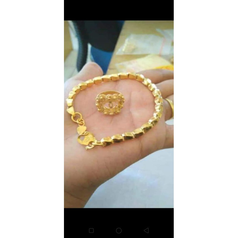 set perhiasan dewasa gelang+cincin bahan koin 91