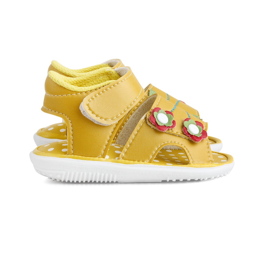 sandal anak cewek warna kuning untuk usia 1 2 tahun JB02