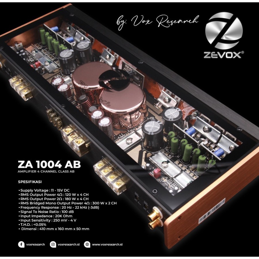 Power Amplifier ZEVOX ZA 1004 AB 4 Channel Class ORIGINAL