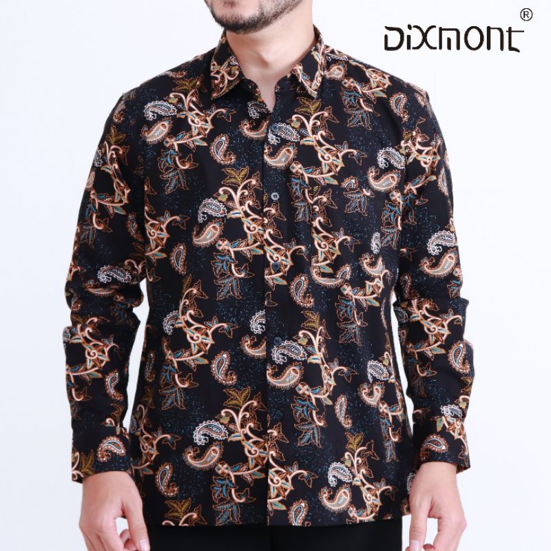 Dixmont Kemeja Pria Batik Panjang Hem BL03621