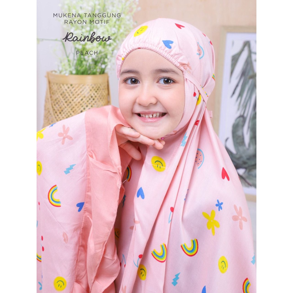 MUKENA BALI TASIK - MUKENA ANAK TANGGUNG RAYON MOTIF RAINBOW